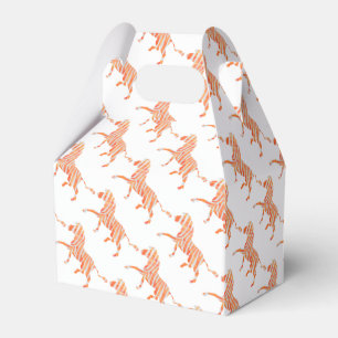 Zebra Orange and White Silhouette Favour Box