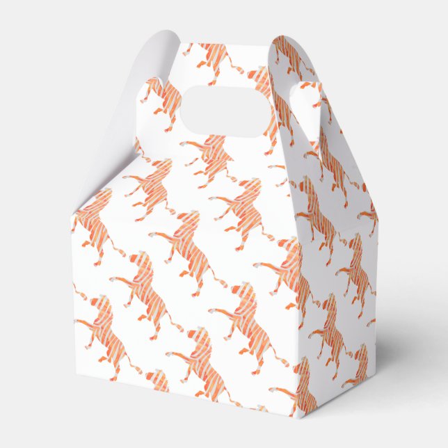Zebra Orange and White Silhouette Favour Box (Front Side)