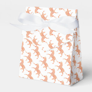 Zebra Orange and White Silhouette Favour Box