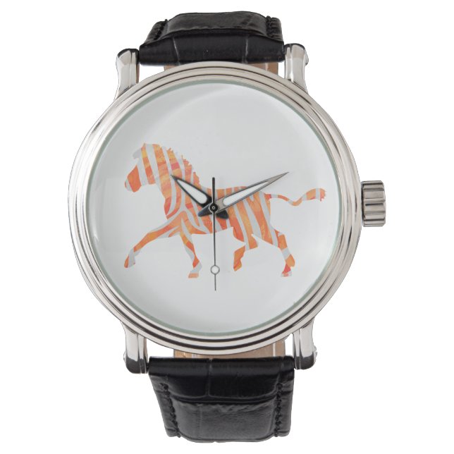 Zebra Orange and White Silhouette Watch (Front)