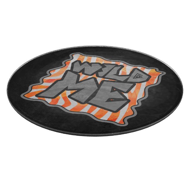 Zebra Orange and White Wild Me Cutting Board (Corner)