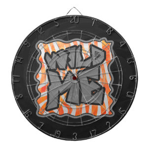 Zebra Orange and White Wild Me Dartboard