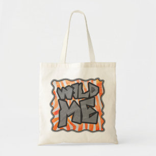 Zebra Orange and White Wild Me Tote Bag