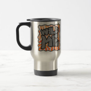 Zebra Orange and White Wild Me Travel Mug