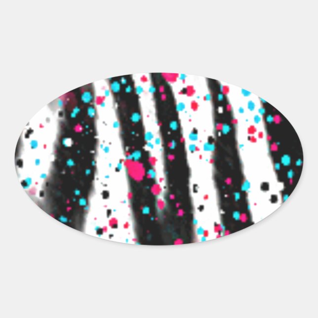 Zebra Oval Sticker (Front)