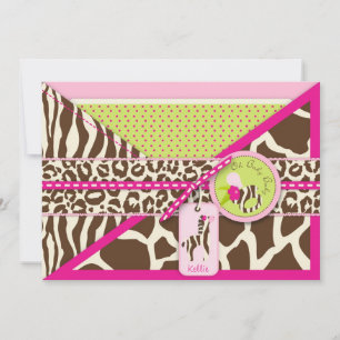 Zebra & Pacifier Safari Animal Print Baby Shower Invitation