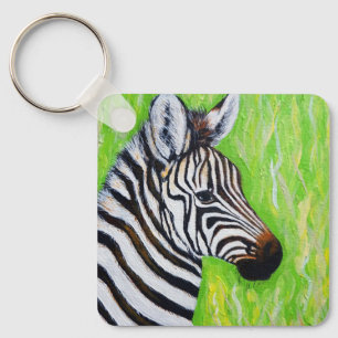 Zebra Painting Keychain