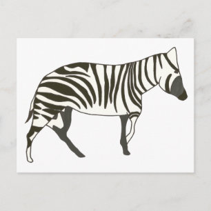 Zebra painting wildlife art postcard by CherylsArt