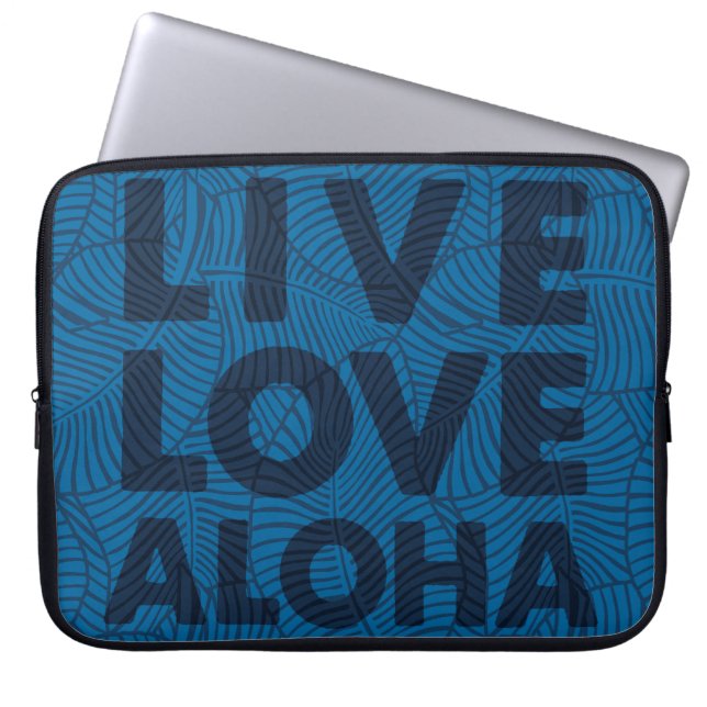 Zebra Palm Aloha Hawaiian Tropical Wetsuit Laptop  Laptop Sleeve (Front)