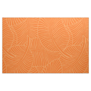Zebra Palm Hawaiian Tropical Tangerine Fabric