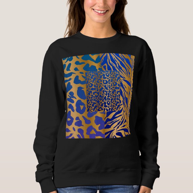 Zebra Panther Cheetah Animal Safari Print Sweatshirt (Front)