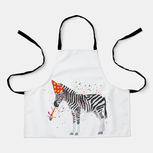 Zebra Partying - Animals Having a Party Apron (Front)