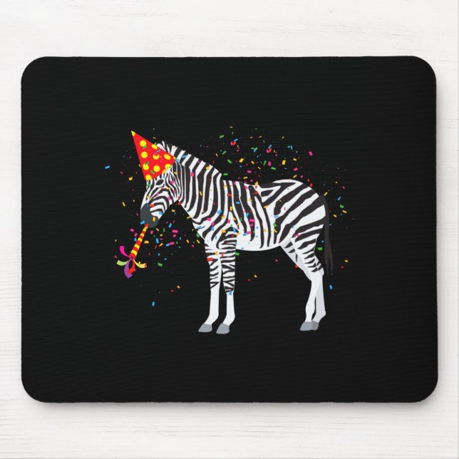 Zebra Partying Animals Having A Party  Mouse Pad (Front)