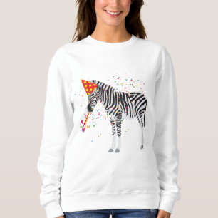 Zebra Partying - Animals Having a Party Sweatshirt