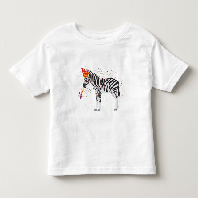 Zebra Partying - Animals Having a Party Toddler T-Shirt (Front)