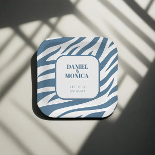 Zebra Pastel Blue Paper Plates & Bowls - Stylish