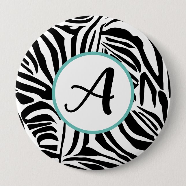 Zebra Pattern 10 Cm Round Badge (Front)