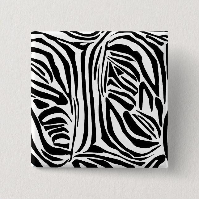 Zebra pattern 15 cm square badge (Front)
