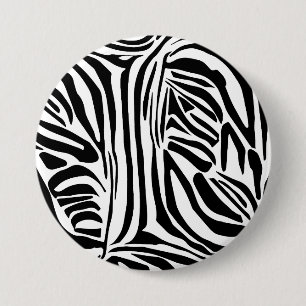 Zebra pattern 7.5 cm round badge