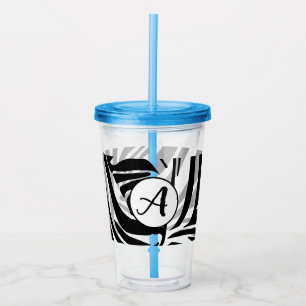 Zebra Pattern Acrylic Tumbler