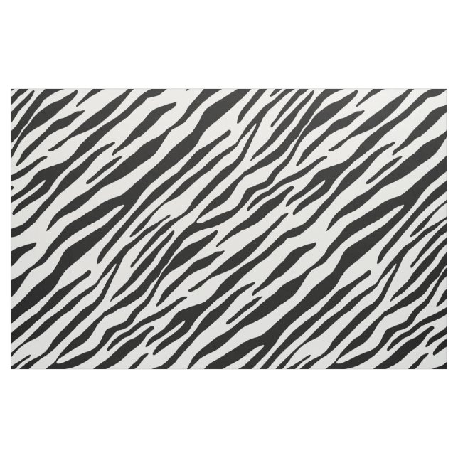 zebra pattern animal print black and white fabric (Yard)