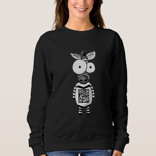 Zebra  Pattern Barcode Message Sweatshirt (Front)