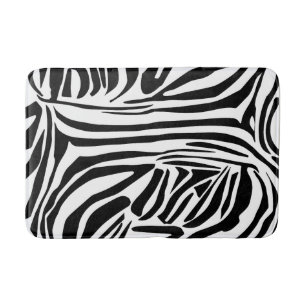 Zebra pattern bath mat