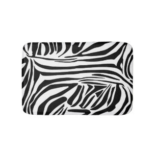 Zebra pattern bath mat