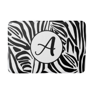 Zebra Pattern Bath Mat