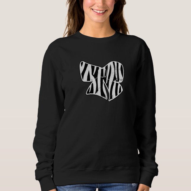Zebra Pattern Bow Cheer Coach Sweatshirt (Front)