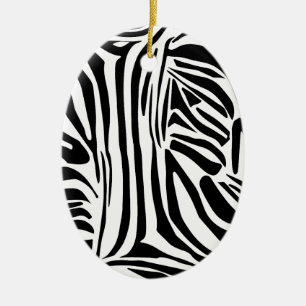 Zebra pattern ceramic tree decoration