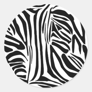 Zebra pattern classic round sticker