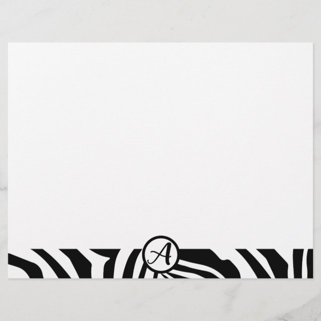 Zebra Pattern Custom Letterhead (Front)