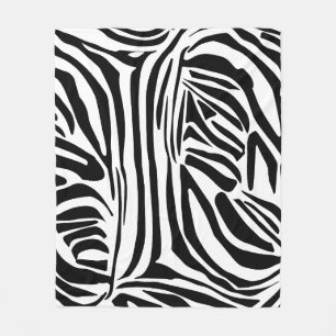 Zebra pattern fleece blanket