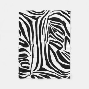 Zebra pattern fleece blanket
