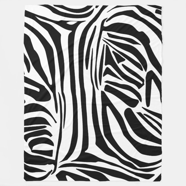Zebra pattern fleece blanket (Front)