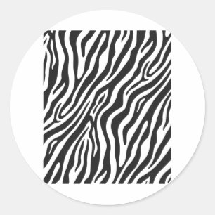 Zebra Pattern Funny Graphic  Classic Round Sticker