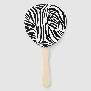 Zebra pattern hand fan