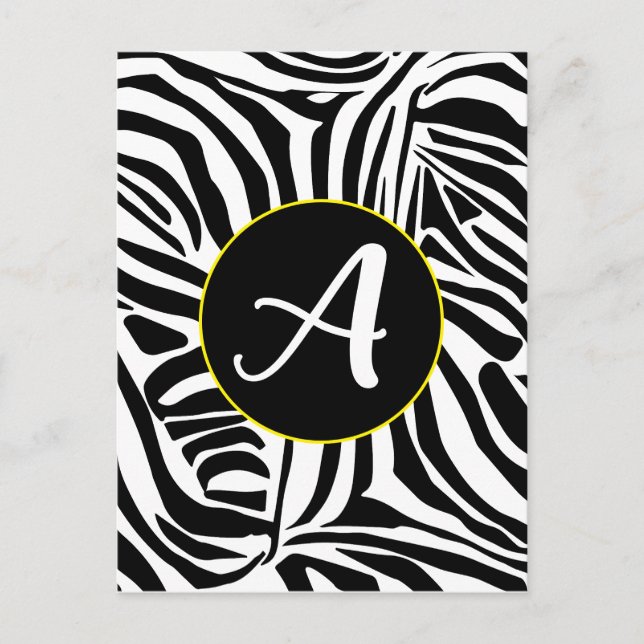 Zebra Pattern Holiday Postcard (Front)