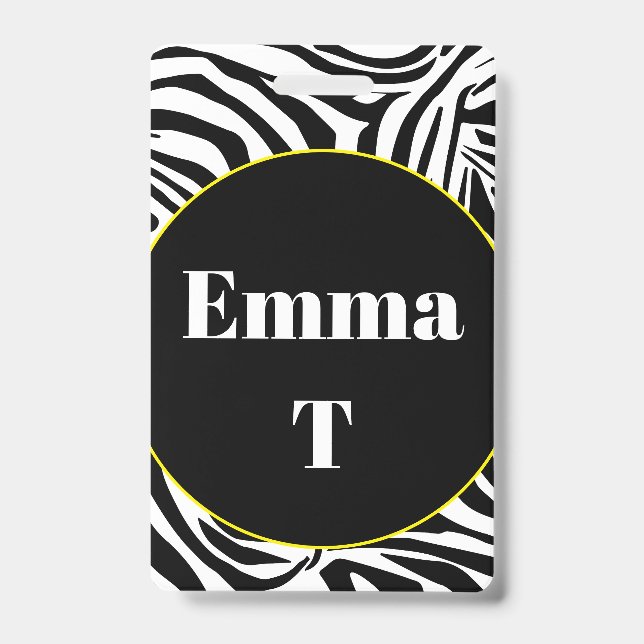 Zebra Pattern ID Badge (Front)
