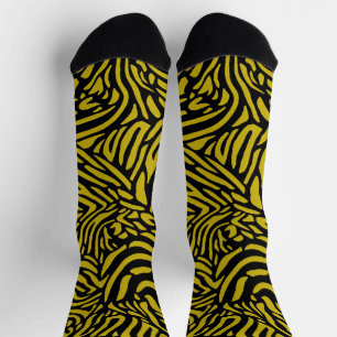 Zebra Pattern in Gold Socks