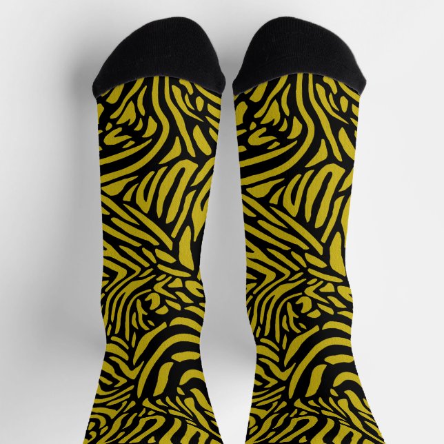 Zebra Pattern in Gold  Socks (Top)