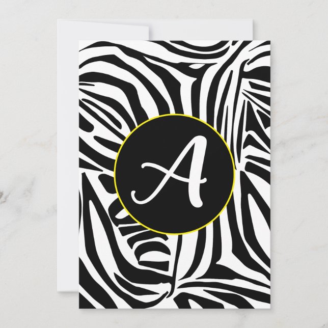 Zebra Pattern Invitation (Front)