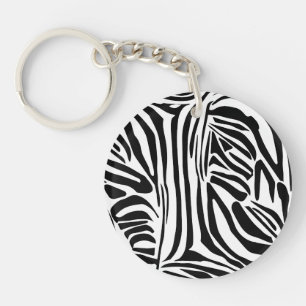 Zebra pattern key ring