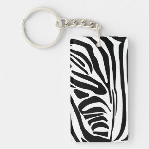 Zebra pattern key ring