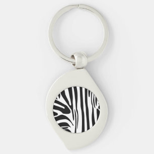 Zebra pattern key ring