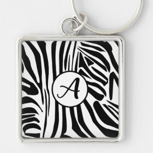 Zebra Pattern Key Ring