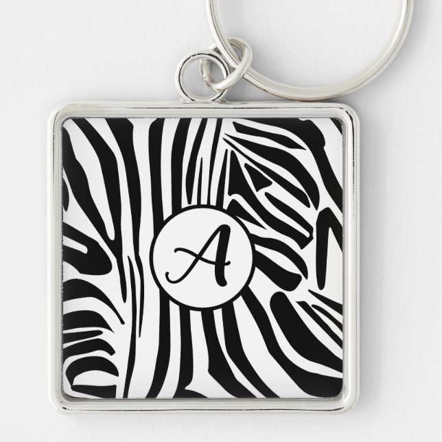Zebra Pattern Key Ring (Front)