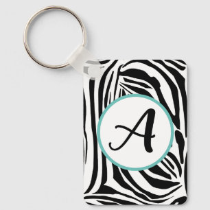 Zebra Pattern Key Ring