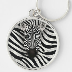 Zebra pattern key ring